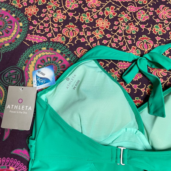 Athleta Green Halter Swimsuit top - Picture 6 of 6